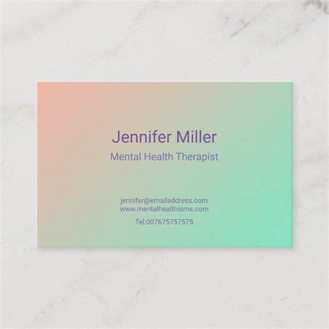 mental health therapist business cards.